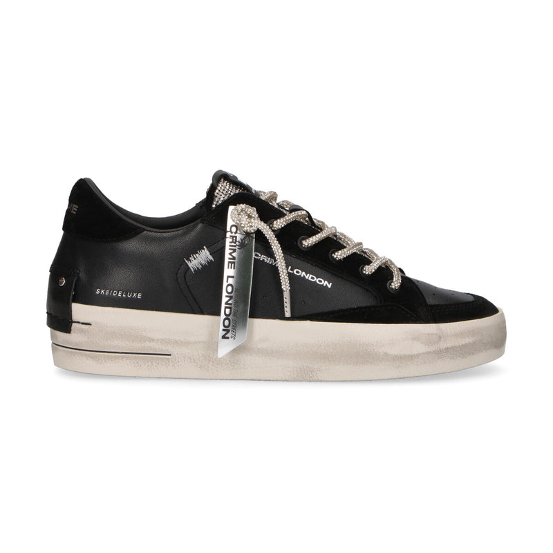 Crime London sneaker SK8 deluxe wedge jet crystal