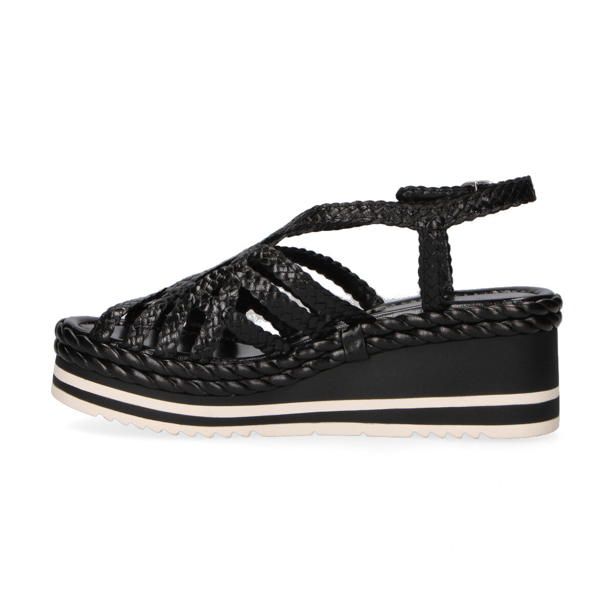 Pons Quintana sandalo Padova intrecciato nero