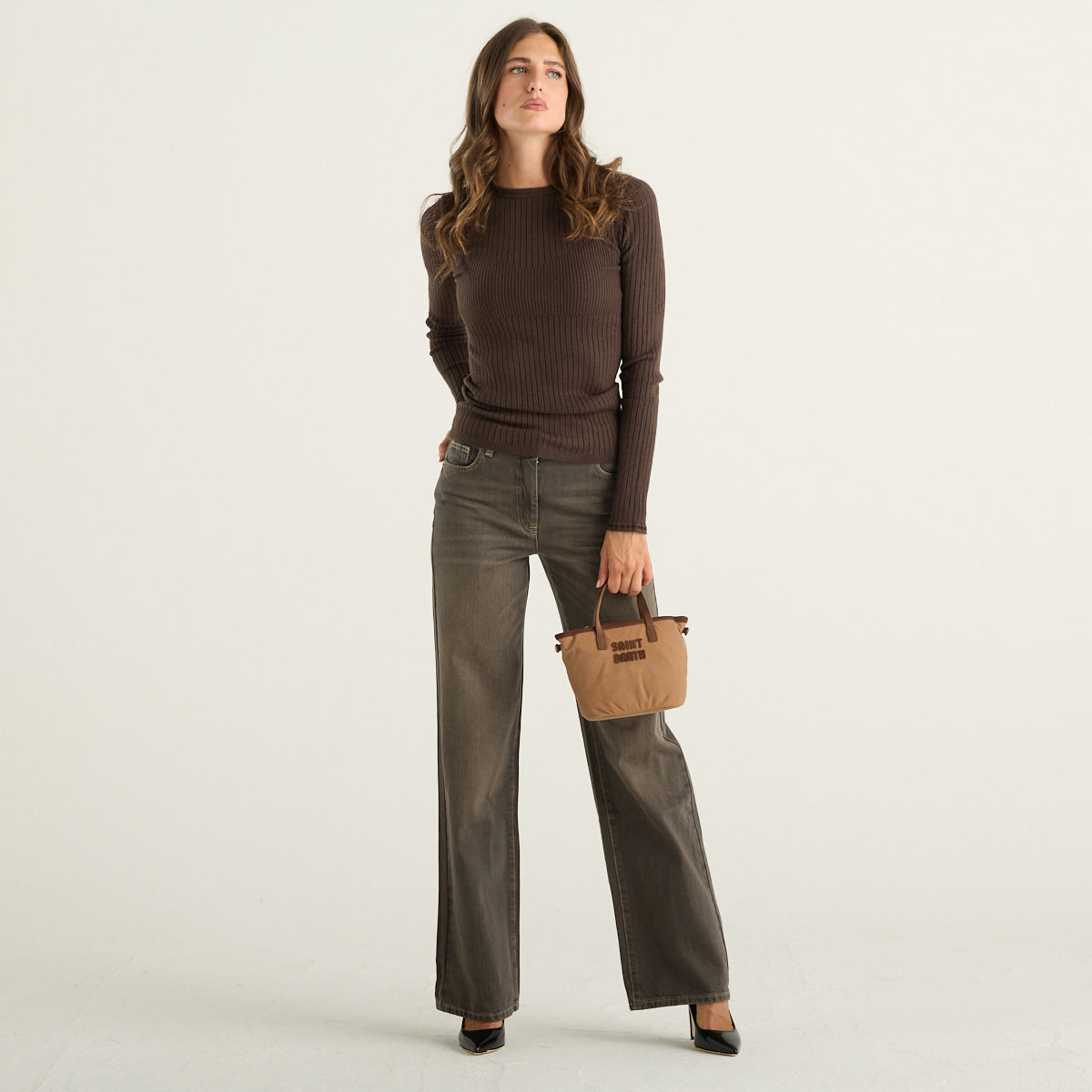 Pullover Slim Marrone Patrizia Pepe