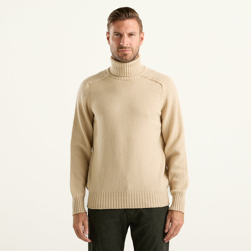 Circolo 1901 maglione dolcevita in maglia rasata beige