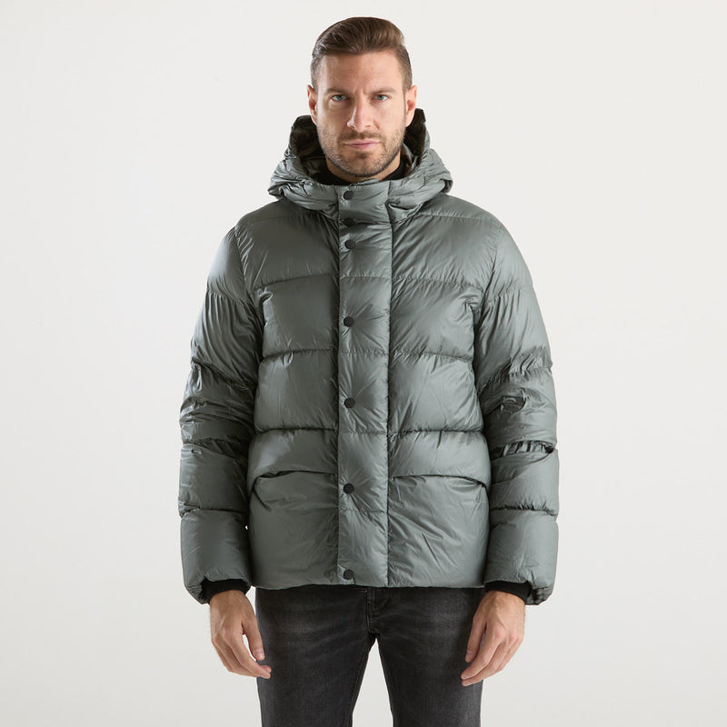 ADD piumino corto imbottito con cappuccio grigio