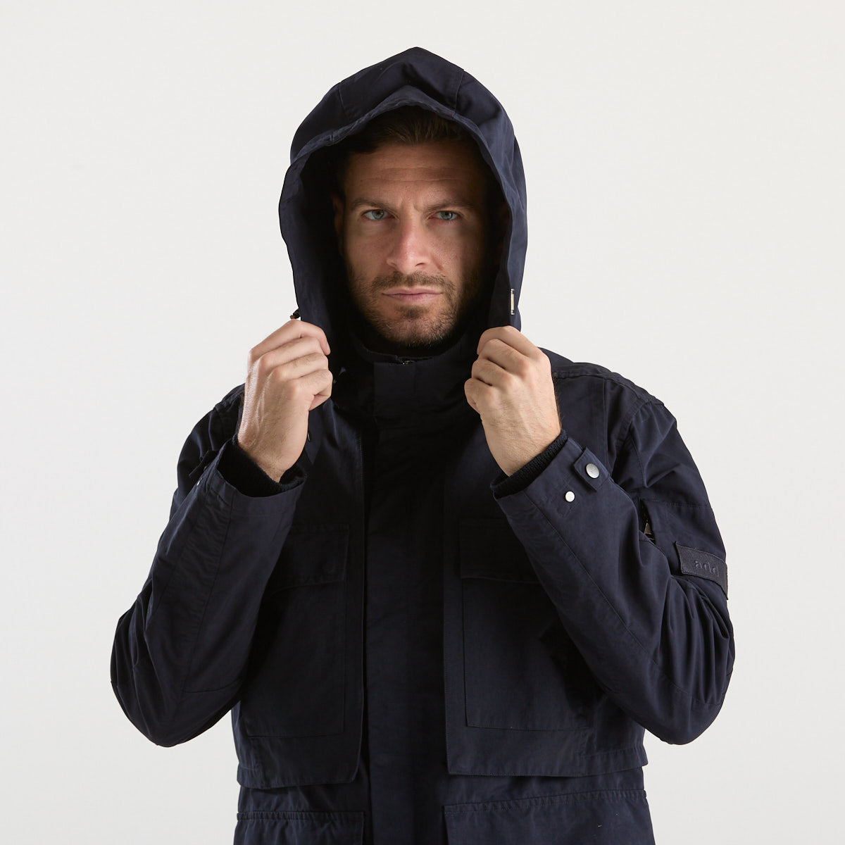 ADD parka con cappuccio in tessuto blu