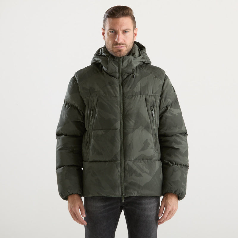 ADD piumino in tessuto camouflage con cappuccio