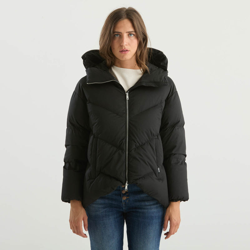 ADD piumino corto con cappuccio in tessuto nero