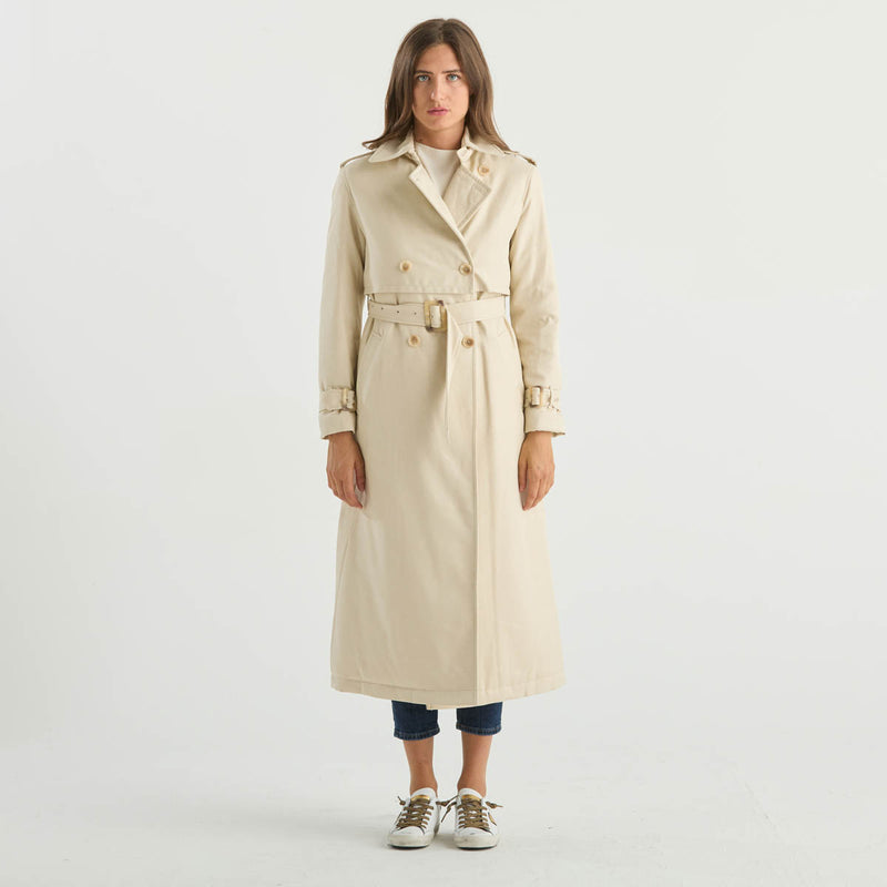 ADD trench lungo in tessuto beige