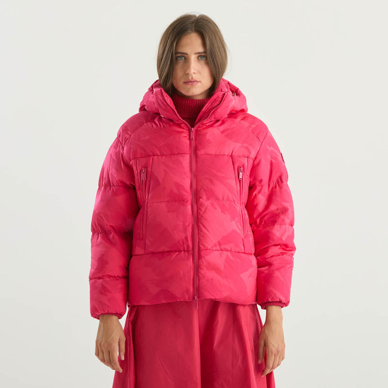 ADD piumino corto imbottito in tessuto fuxia