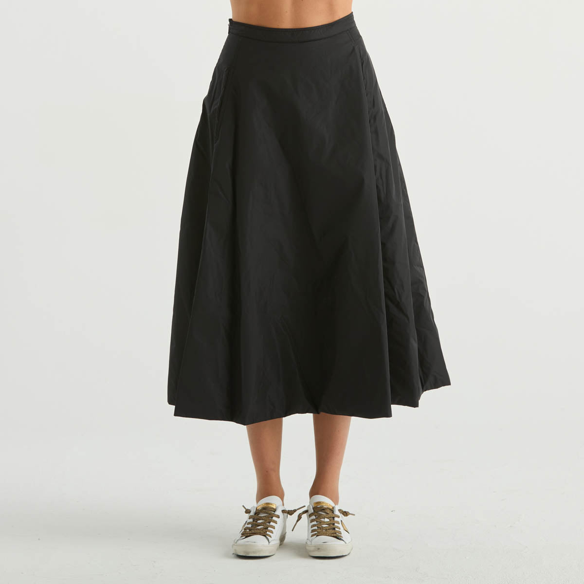 ADD gonna sotto al ginocchio in tessuto nero