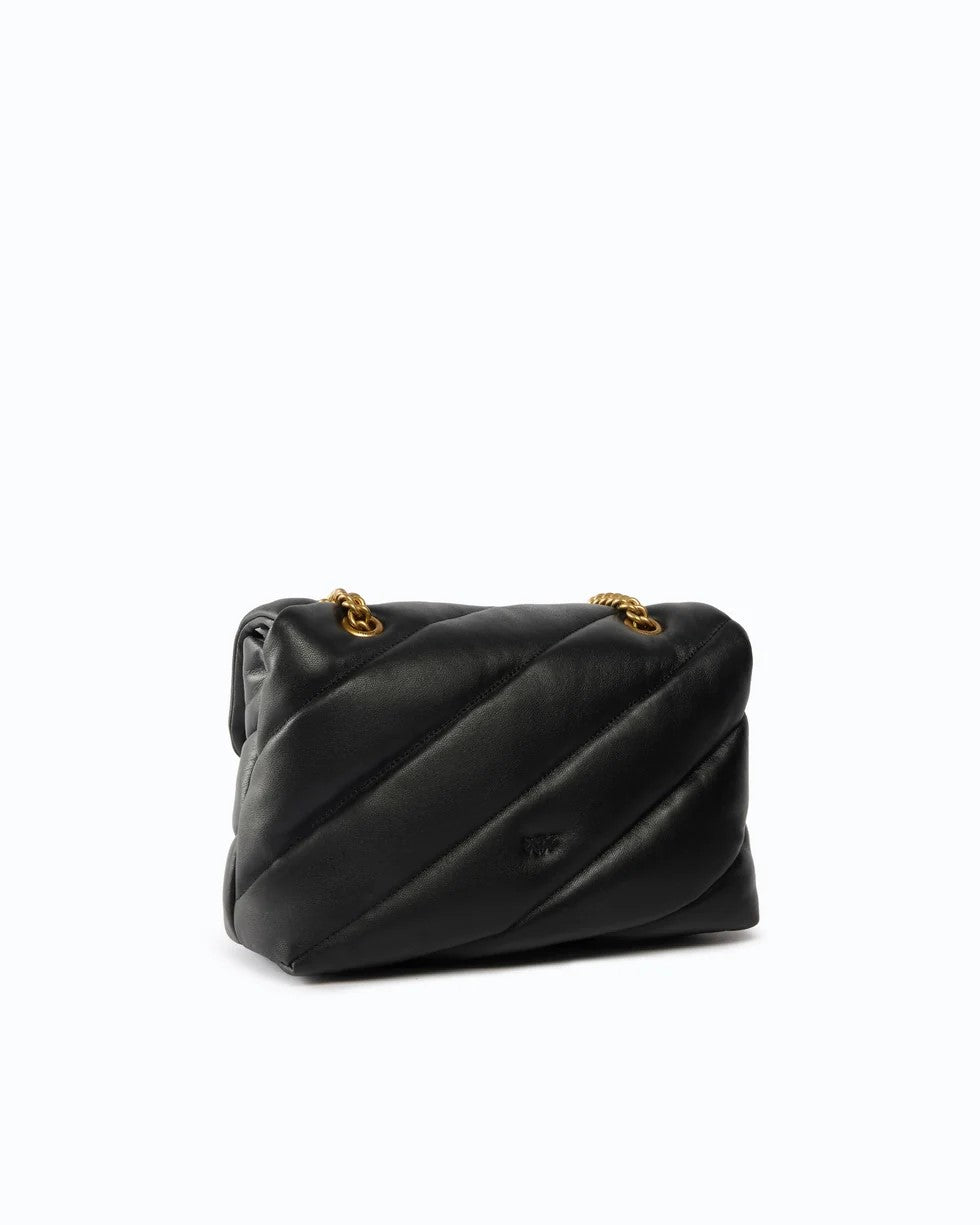 Pinko borsa a tracolla media Love Bag Puff in nappa trapuntata con fibbia gioiello