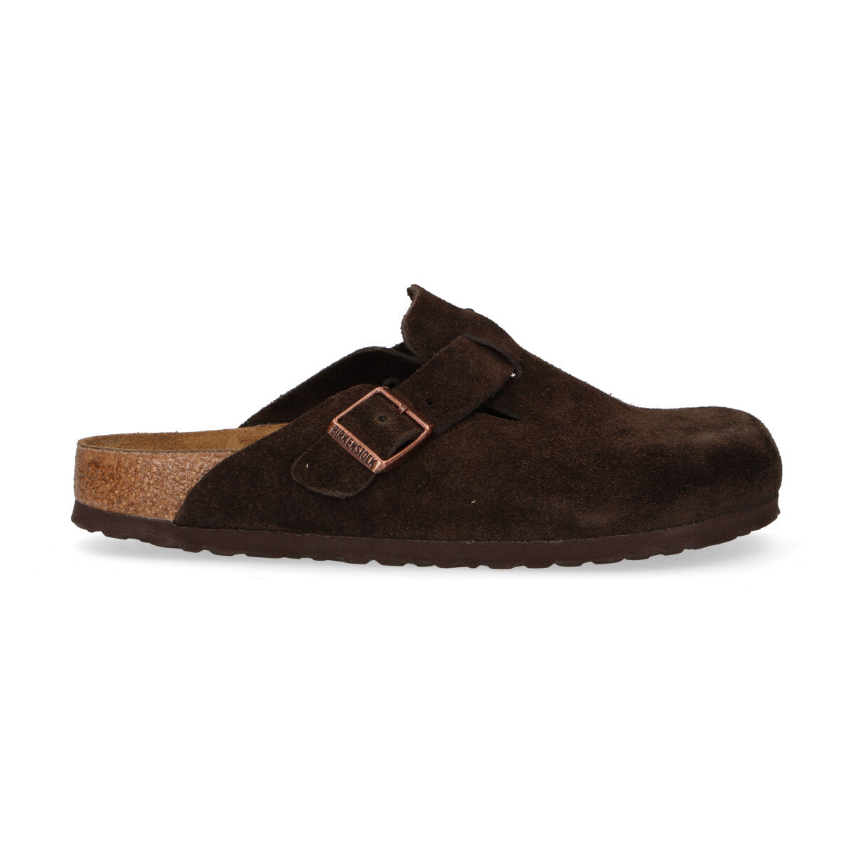 Birkenstock ciabatta Boston in pelle scamosciata testa di moro