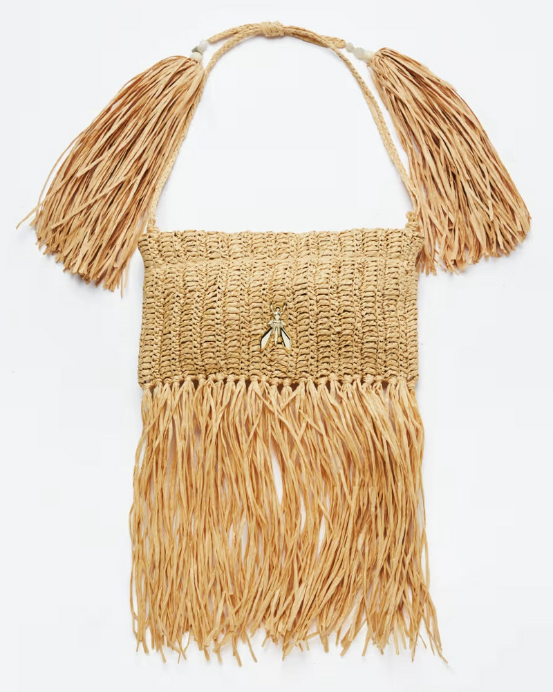 Patrizia Pepe borsa boho in raffia con frange