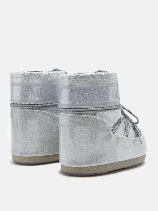 Moon Boot Icon Low Glitter Argento
