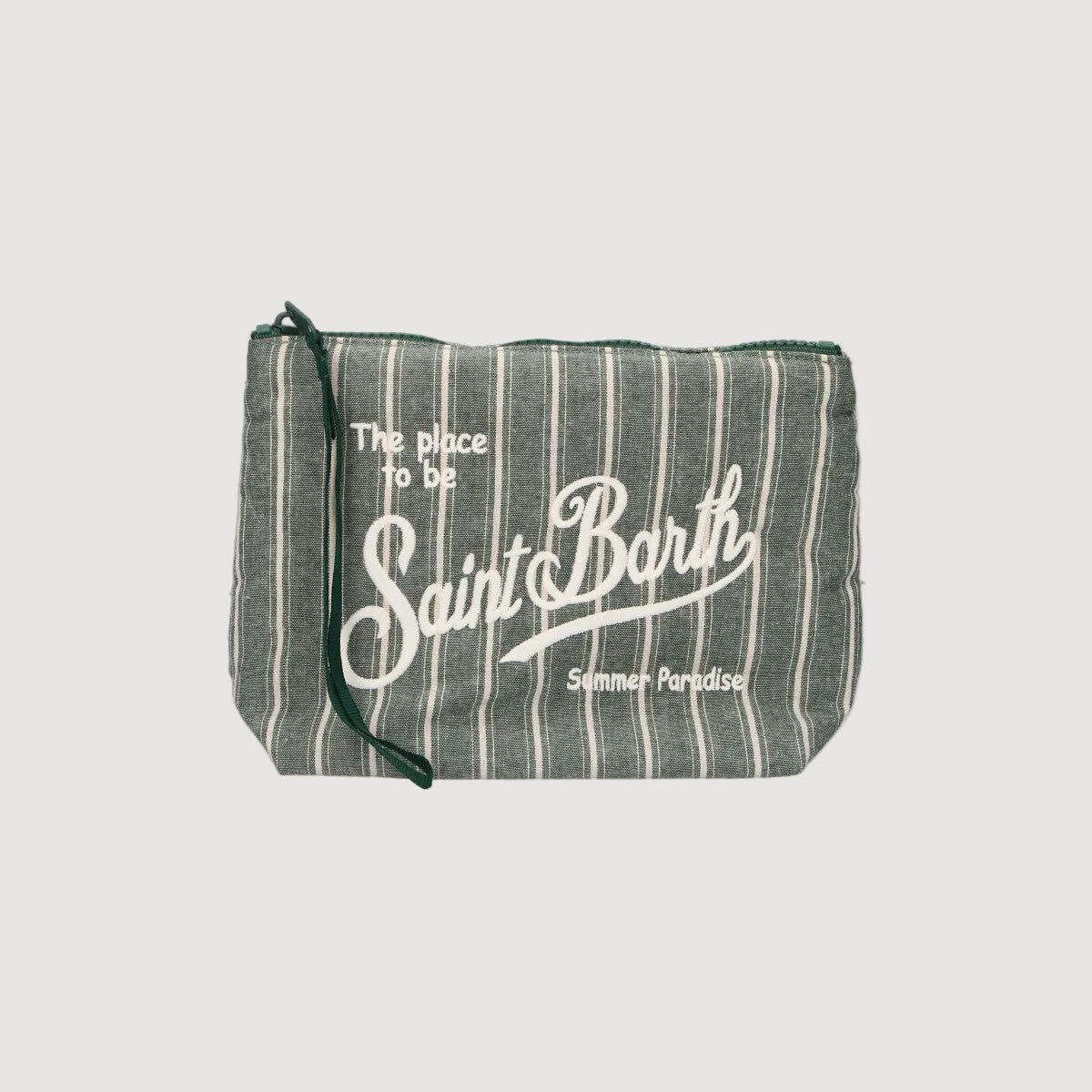 Mc2 Saint Barth pochette Aline tiny stipes verde