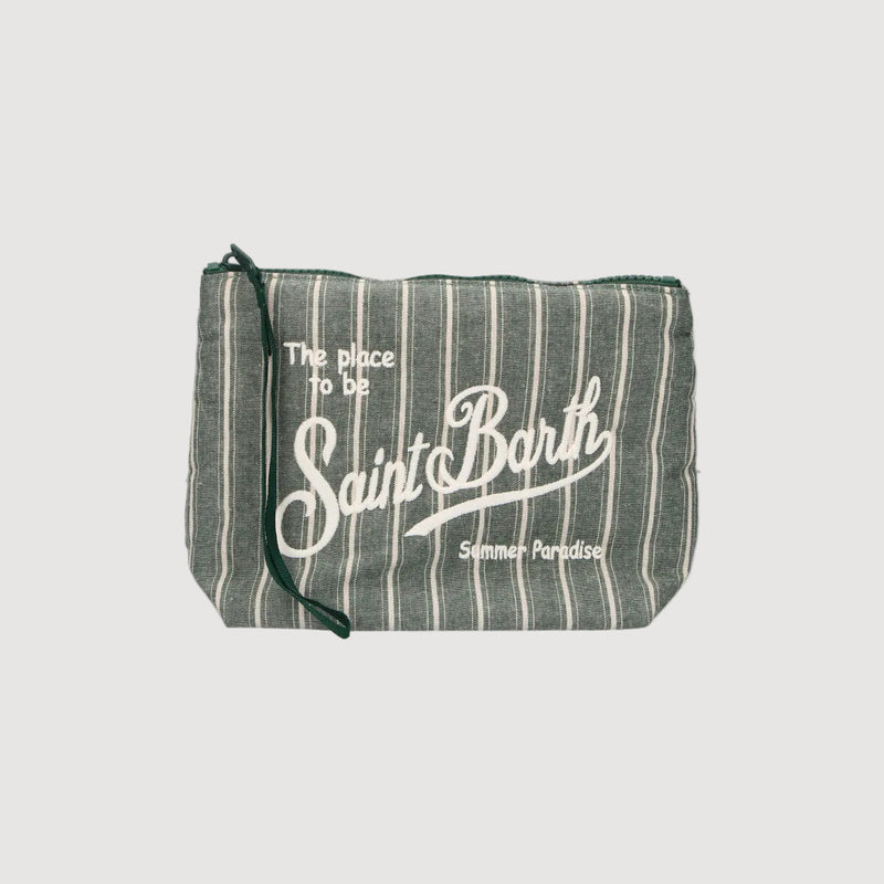 Mc2 Saint Barth pochette Aline tiny stipes verde