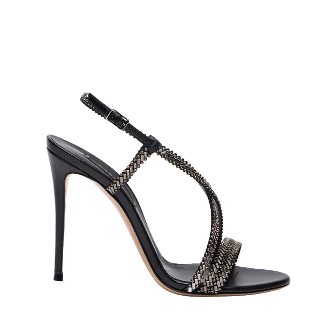 Casadei sandalo Julia Josephine in strass nero