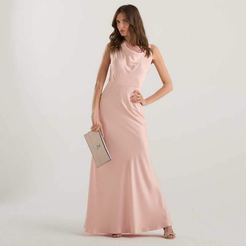 Actualee abito lungo elegante rosa