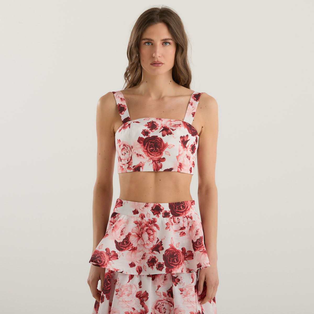 Actualee top in fantasia floreale rosa