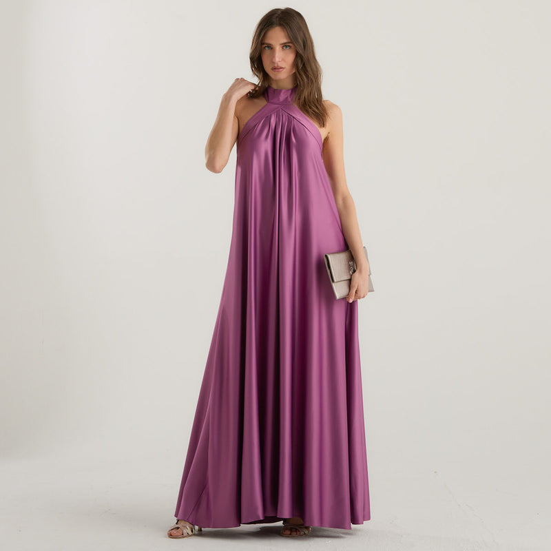 Actualee abito lungo elegante fuxia