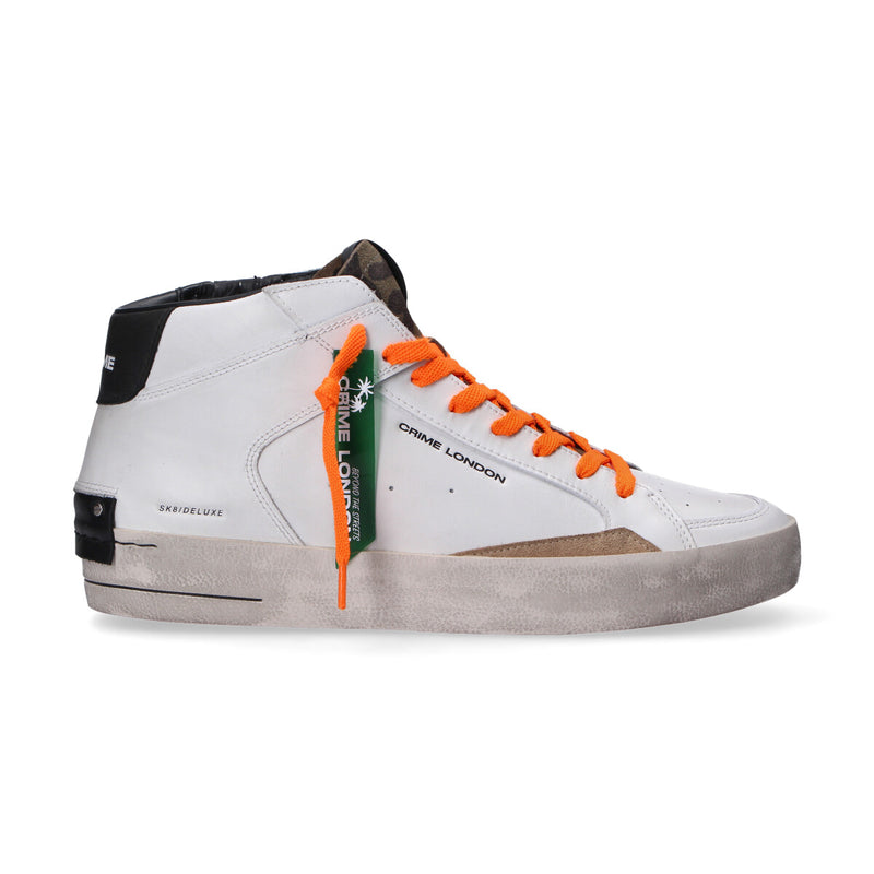 Crime London sneaker SK8 Deluxe Mid bianca