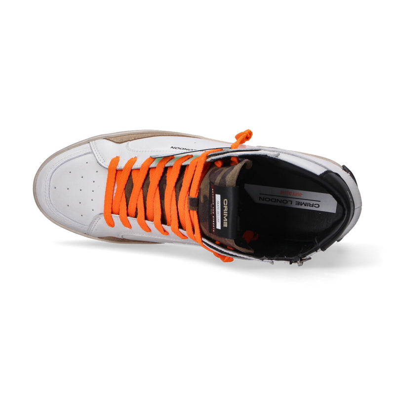 Crime London sneaker SK8 Deluxe Mid bianca