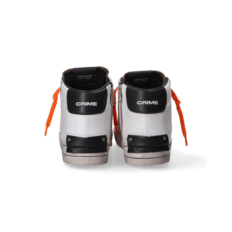 Crime London sneaker SK8 Deluxe Mid bianca
