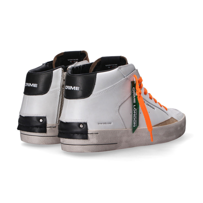 Crime London sneaker SK8 Deluxe Mid bianca