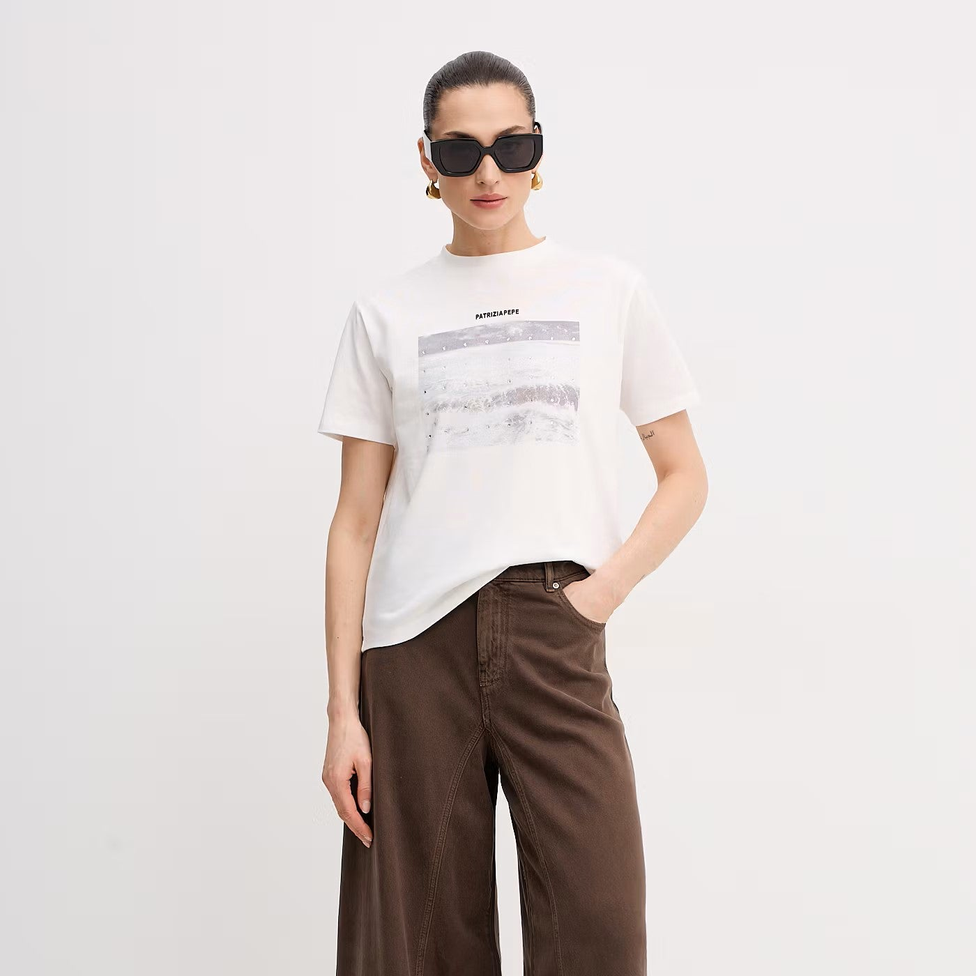 Patrizia Pepe t-shirt di cotone con stampa piazzata