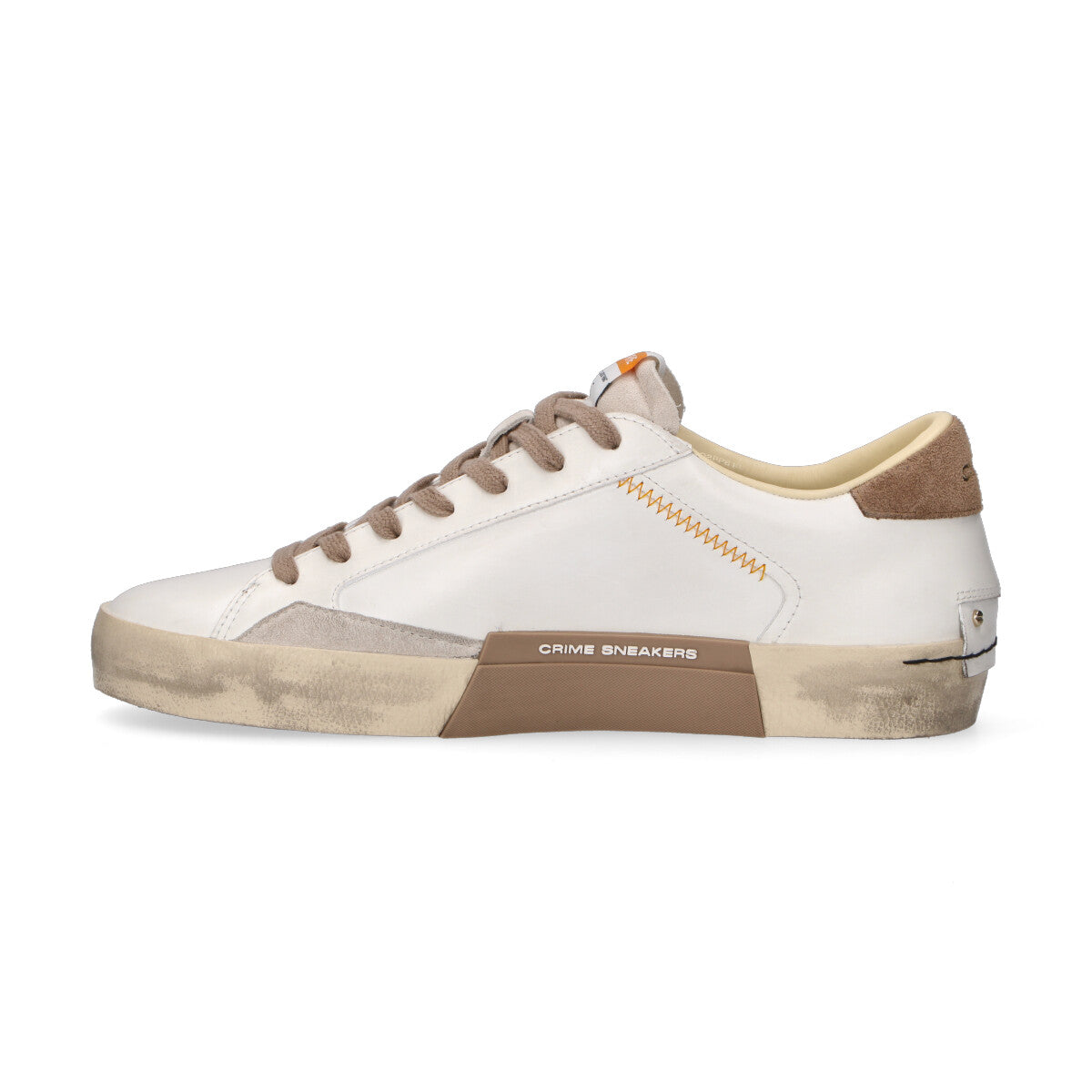 Crime London sneaker Distressed pelle bianca