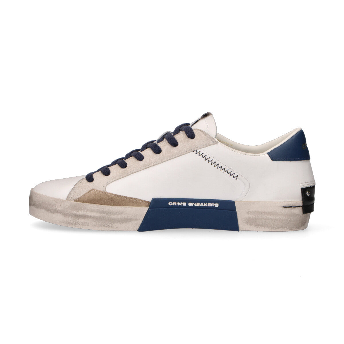 Crime London sneaker Distressed pelle bianca blu