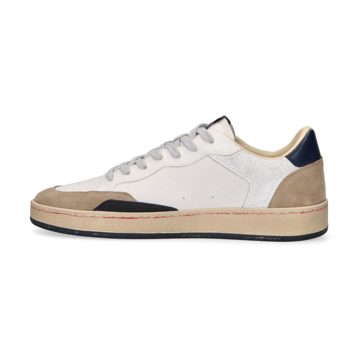 Crime London sneaker Chelsea cracked white