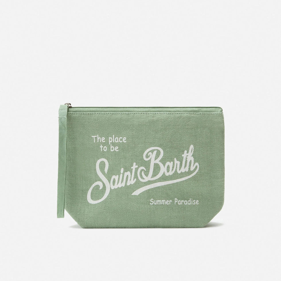 Mc2 Saint Barth pochette Aline in lino verde