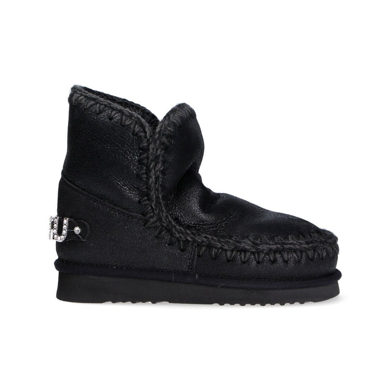 Mou boots Eskimo 18 rhinestones logo camoscio nero