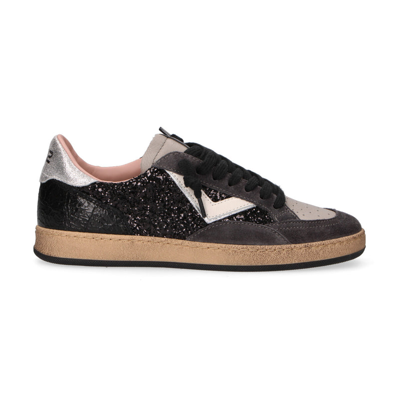 4B12 Sneakers donna Playnew glitter nero