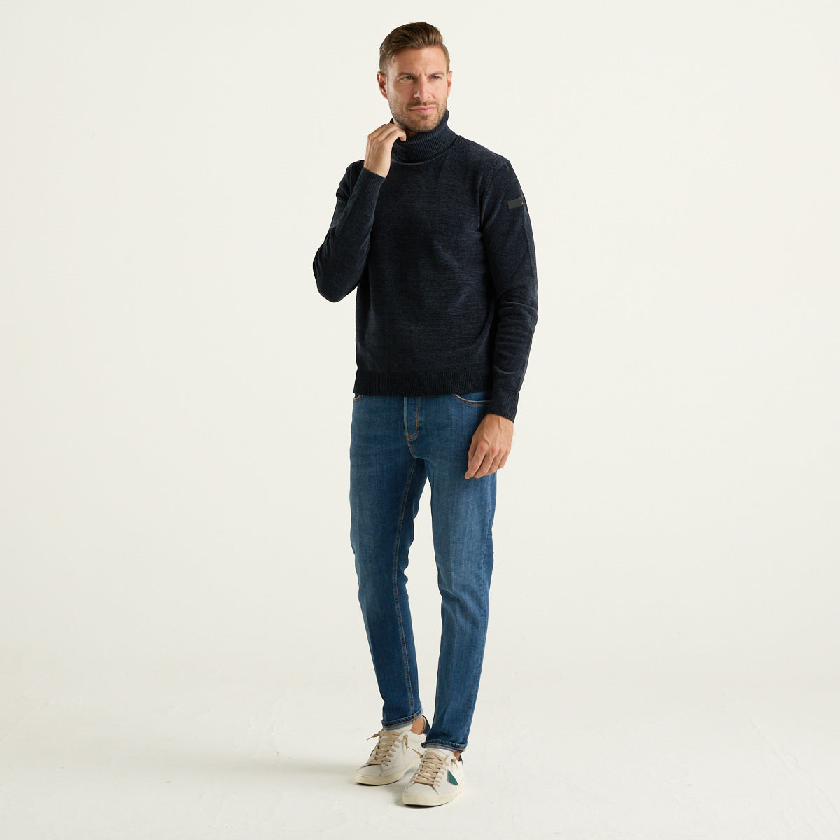 RRD Velvet Turtleneck Dolcevita Uomo Blu Notte