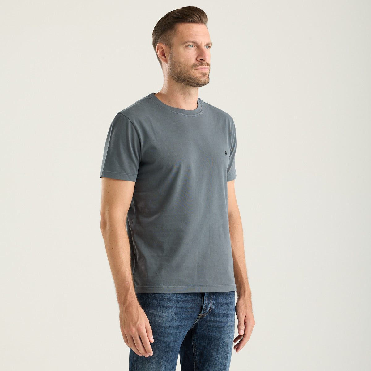 Dondup t-shirt girocollo in tessuto grigio