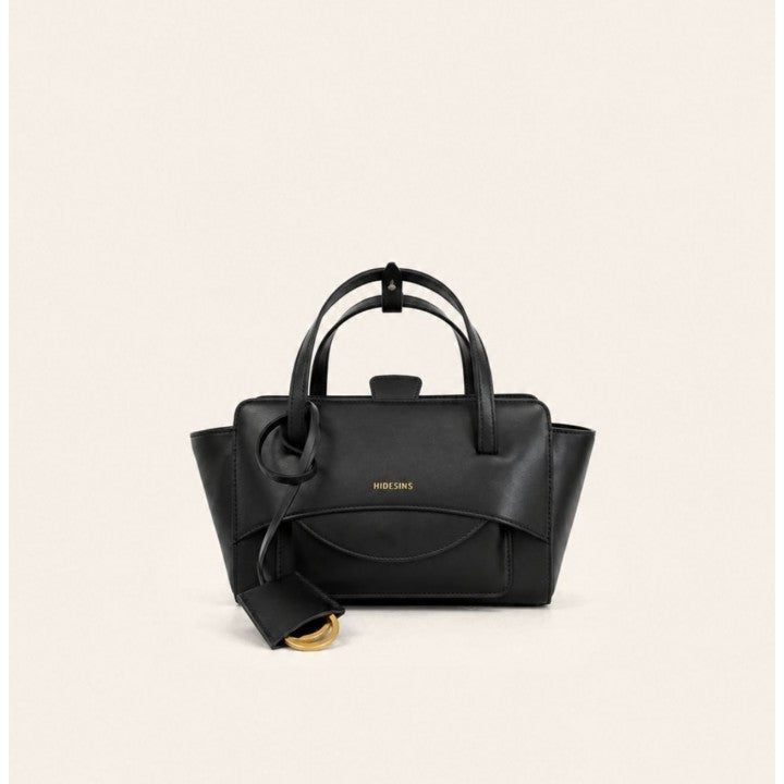 Hidesins borsa a mano Flap S in pelle nera