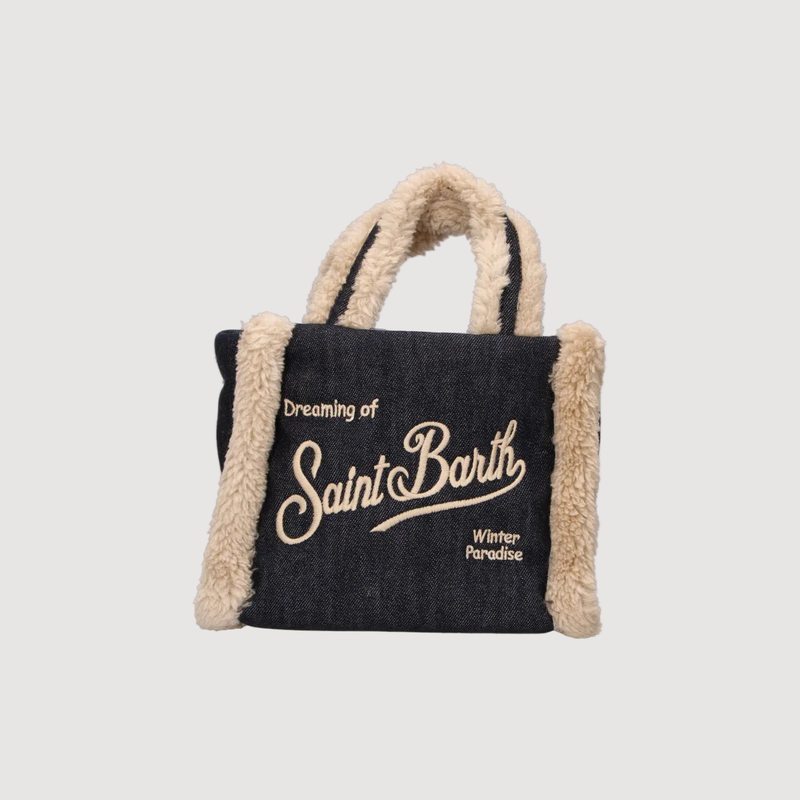 Mc2 Saint Barth borsa Vanity Mini Sherling Denim Dark