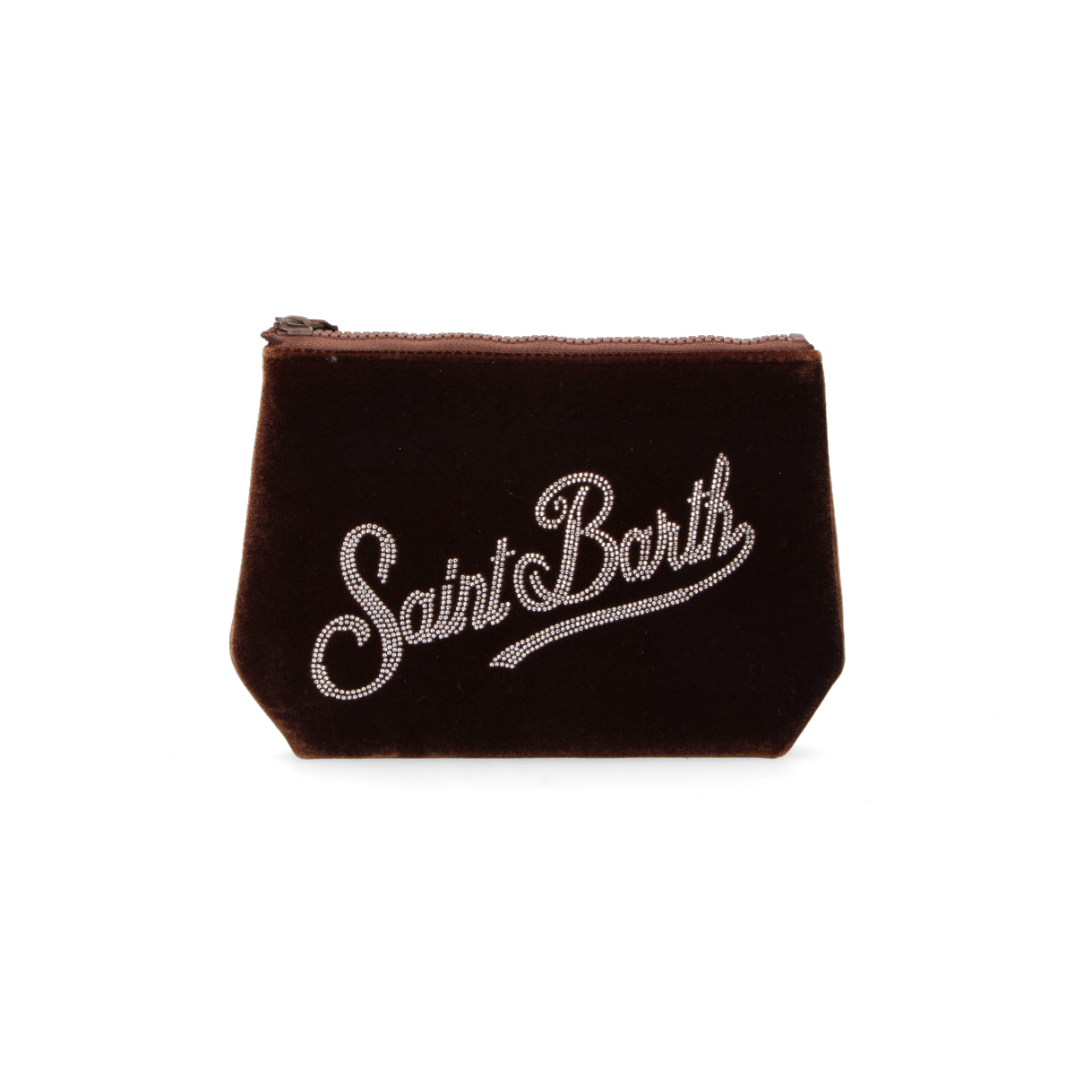 Mc2 Saint Barth pochette Aline Velvet Strass marrone
