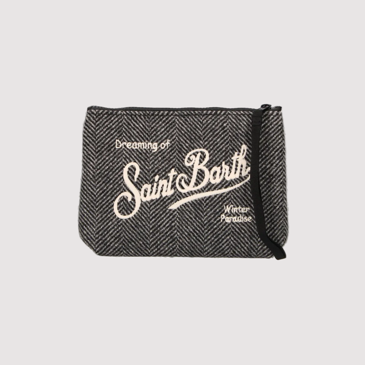 Mc2 Saint Barth pochette Aline in lana herringbone grigio