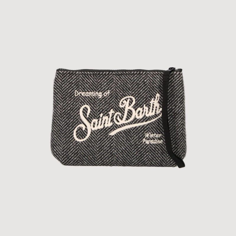 Mc2 Saint Barth pochette Aline in lana herringbone grigio