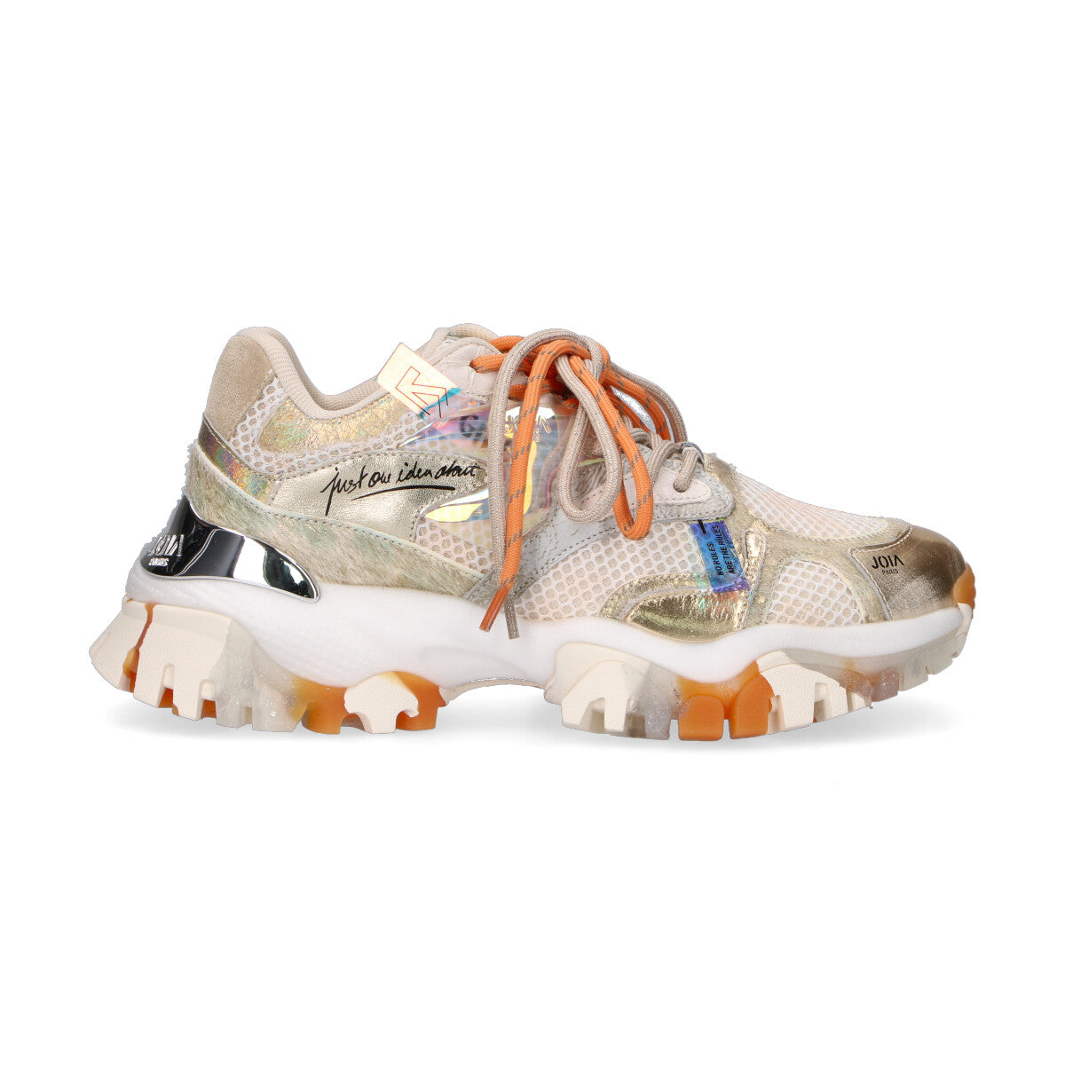 Joia Paris sneaker Clash in tessuto oro