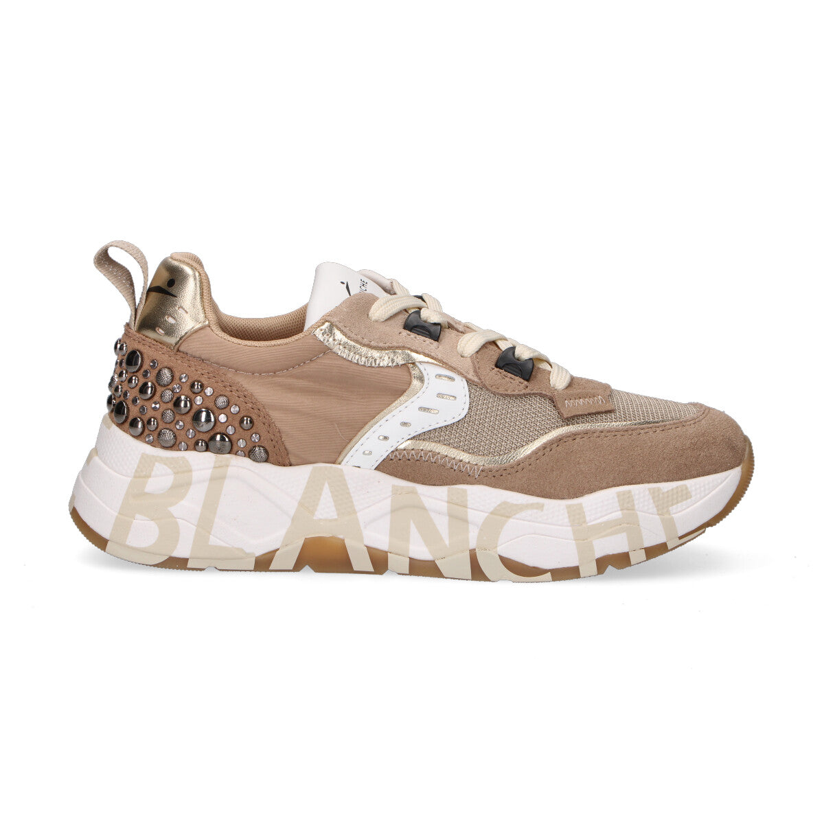 Voile Blanche sneaker Club 105 borchie beige