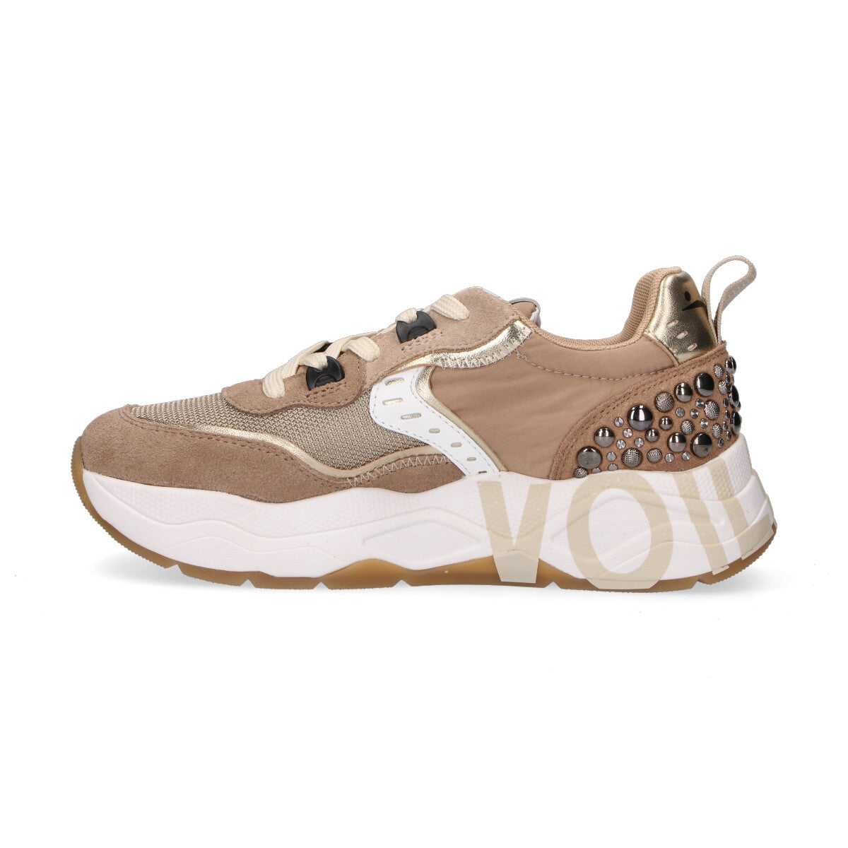 Voile Blanche sneaker Club 105 borchie beige