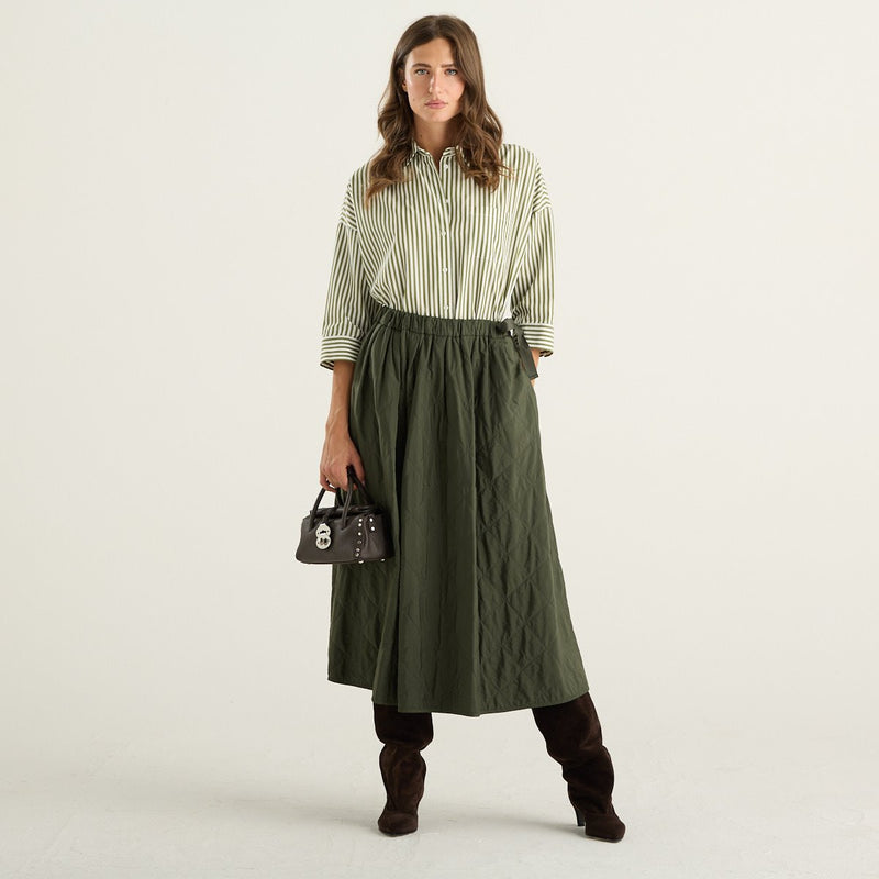Weekend Max Mara camicia donna Giralda in cotone a righe verdi