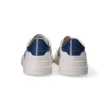 Santoni sneaker low top pelle bianco blu