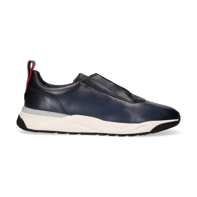 Santoni sneaker in pelle blu