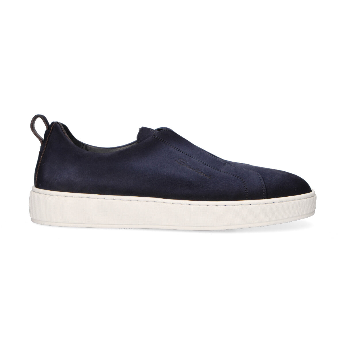 Santoni sneaker slip-on in camoscio blu