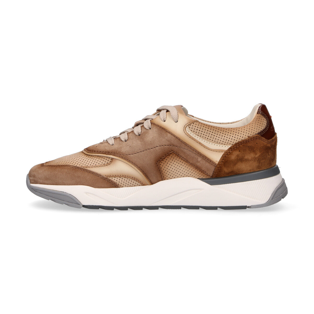 Santoni sneaker in camoscio beige