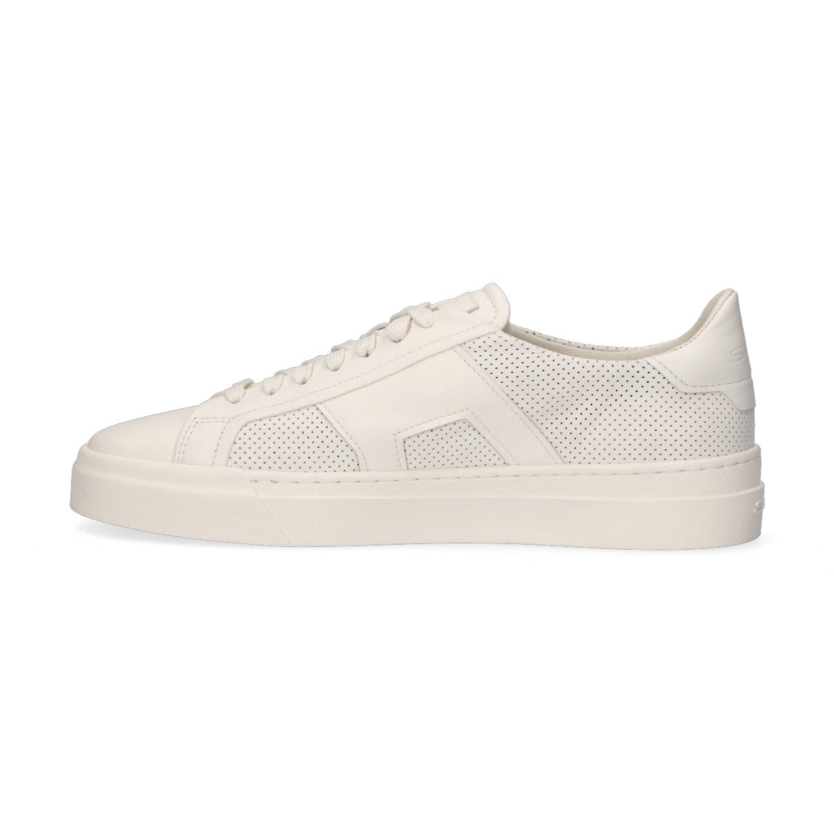 Santoni sneaker duble bukle traforata panna