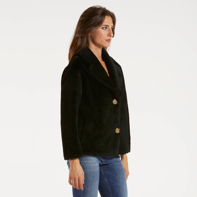 Blanche giacca reversibile in pelliccia nera