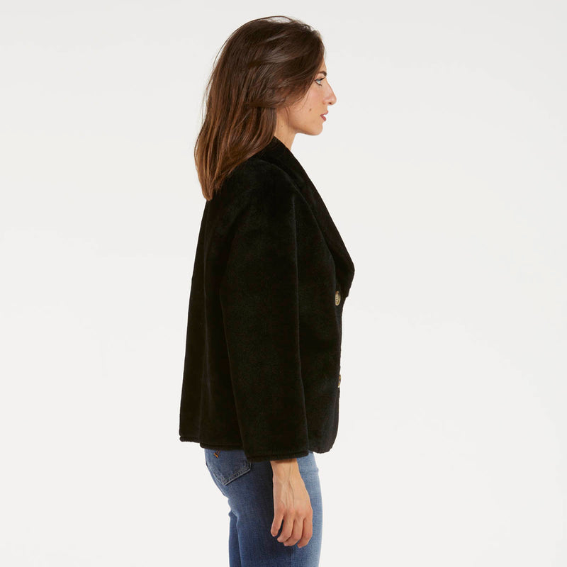 Blanche giacca reversibile in pelliccia nera